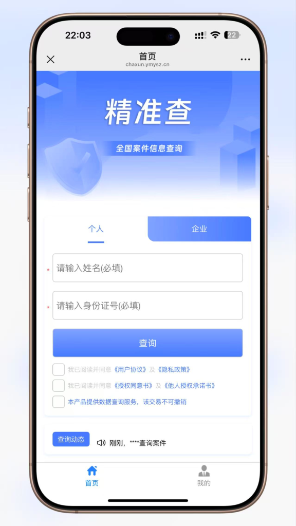 全国个人企业司法涉诉涉案背调查询系统源码